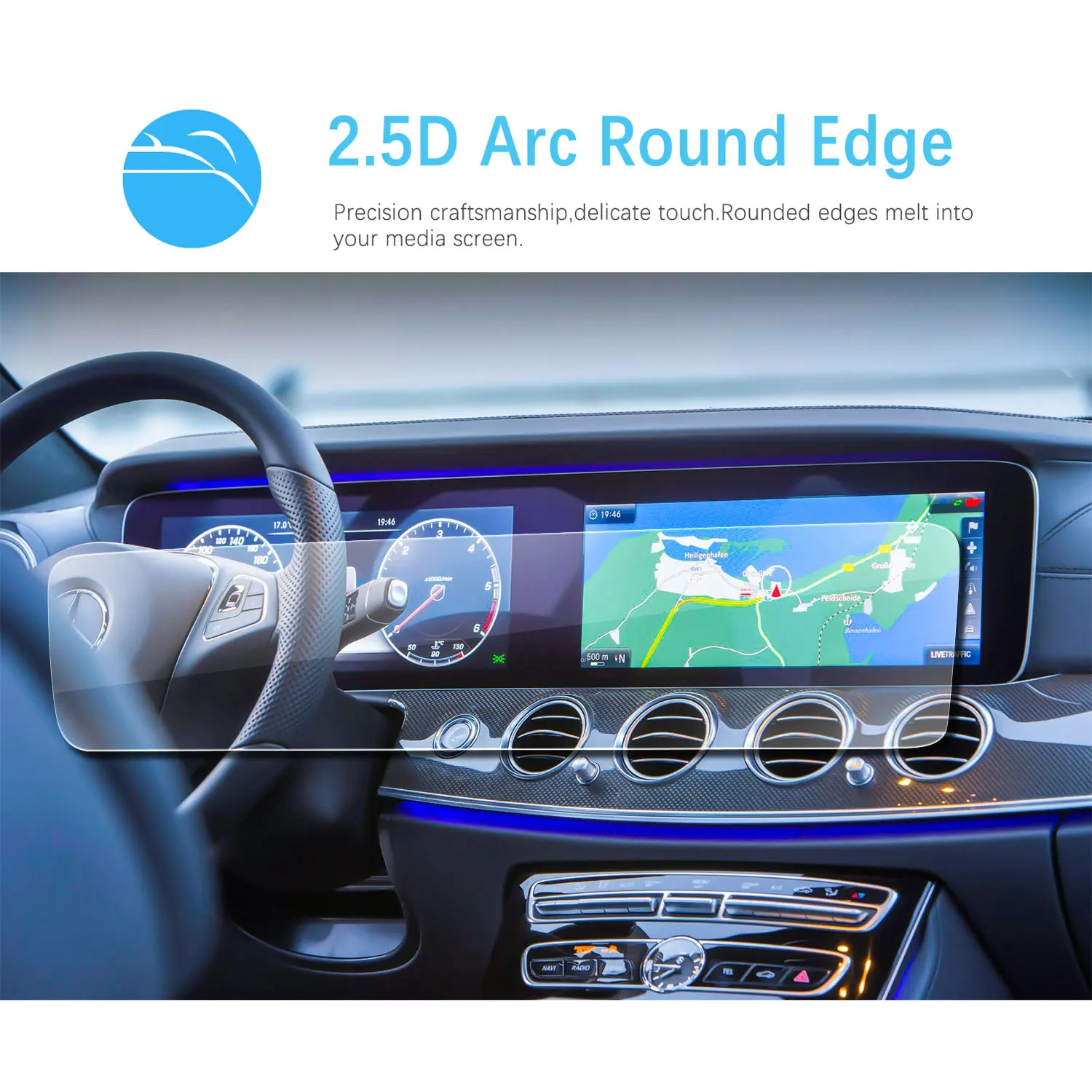 LFOTPP для Mercedes-Benz E-Class W213/S-Class W222 12,3 дюймов автомобильный навигационный дисплей полный экран авто внутренняя Защитная Наклейка