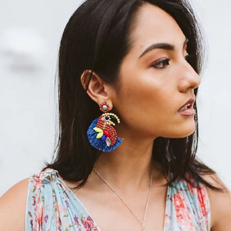 В богемном стиле с украшением в виде кристаллов ручной работы BirdsTassel Висячие