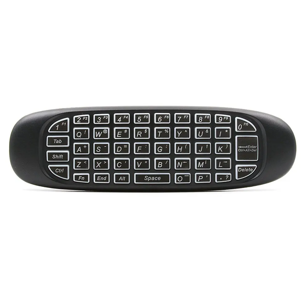 Black 2.4G Air Mouse, Wireless 6-Axis Keyboard Remote Control Motion Sense Backlight For Mini Pc Smart Tv Android Tv Box Project - Цвет: Black