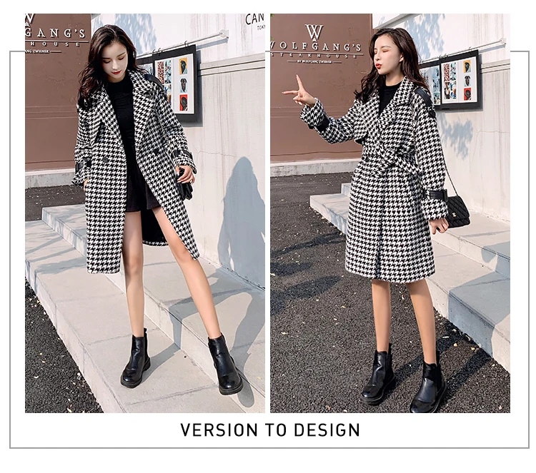 Высокое качество новое зимнее стильное дизайнерское подиумное пальто женское твидовое шерстяное длинное пальто