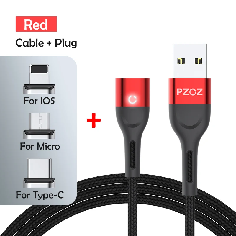 android charger adapter PZOZ Magnetic Cable Micro USB C Fast Charging Adapter Microusb Magnet Type C Mobile Phone Cable Data Charger For iPhone 12 Pro aux cable for iphone Cables