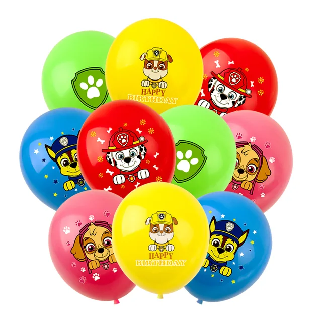 Paw Patrol Birthday Party Balloons Toy Birthday Banner For Kids Boys Girls Party Decoration Paper Cup Plate Tableware Supplies 10PCS
