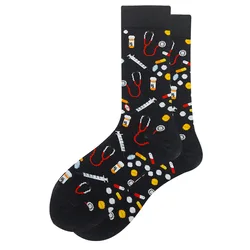Vibrant Geometric Chess Pattern Cotton Socks - Colorful & Fun Gift - US7.5-12 EUR 40-46 (5)