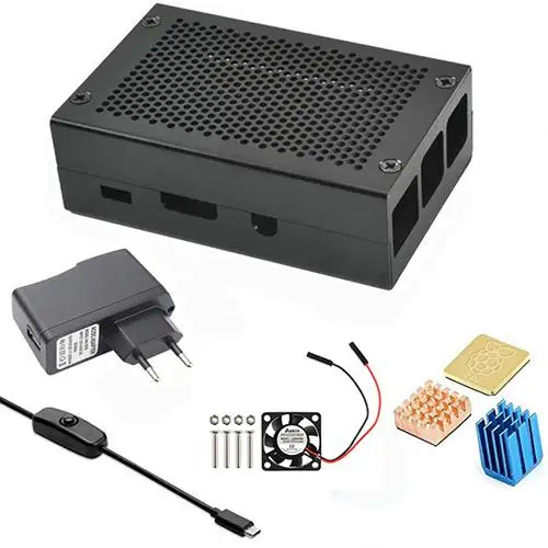 Raspberry Pi 3 Чехол Модель B+ Raspberry Pi Алюминиевый Чехол серебристый металлический чехол Вентилятор охлаждения с винтами теплоотвод+ комплект корпуса - Цвет: Set 2