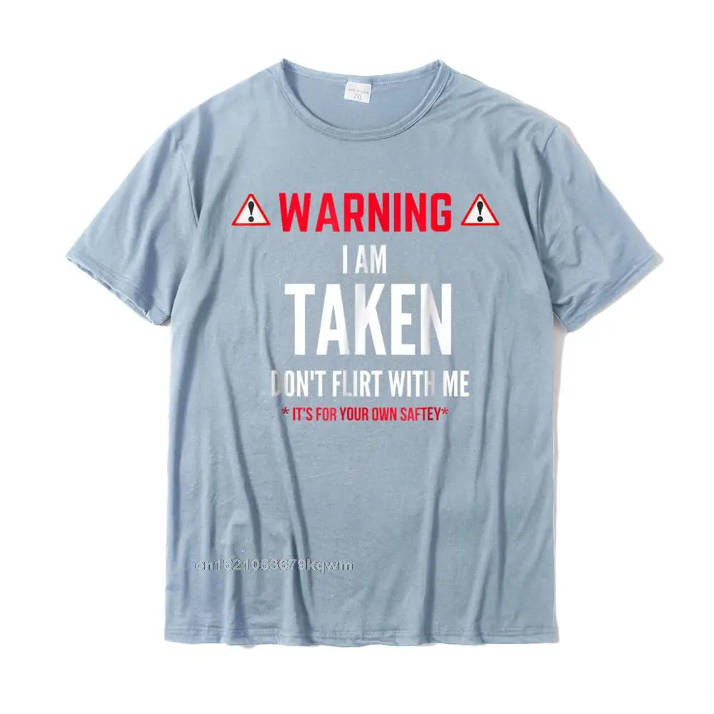 Design Casual Tops & Tees for Men Cute April FOOL DAY Round Collar Pure Cotton Short Sleeve T Shirt Normal Tee-Shirt Funny Gift Im Taken T-shirt for Men - Dont Flirt With Me__4942 light