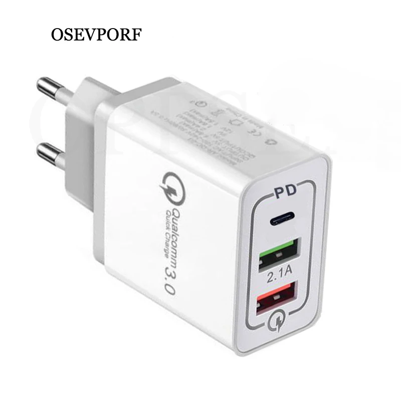 

USB Charger PD 30W Fast Charger For iPhone X 7 11 Pro Max Xiaomi Quick Charge 3.0 Phone Charger For MacBook Pro Nintendo Switch