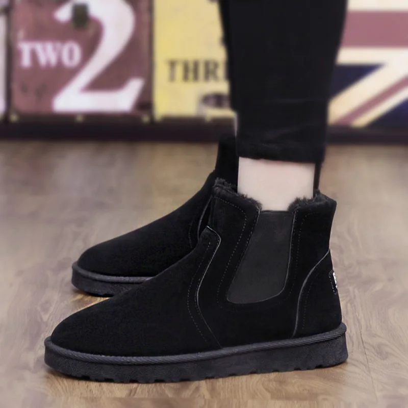 New Thickening Plus Velvet Plus Cotton Winter Snow Boots Men's Warm Student Casual Lazy Cotton Shoes Trend Non-slip Shoes