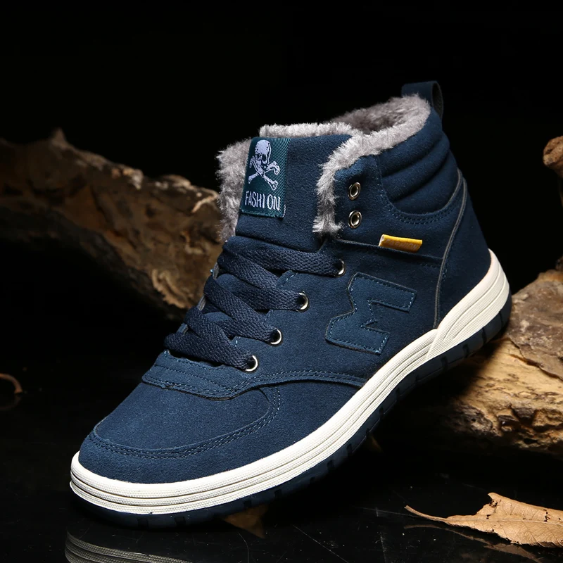 

New Running Shoes Men Winter Add Short Plush Waterproof Big Size 39-48 Outdoor Walking Training Jogging Snow Ski Sport Shoes Man