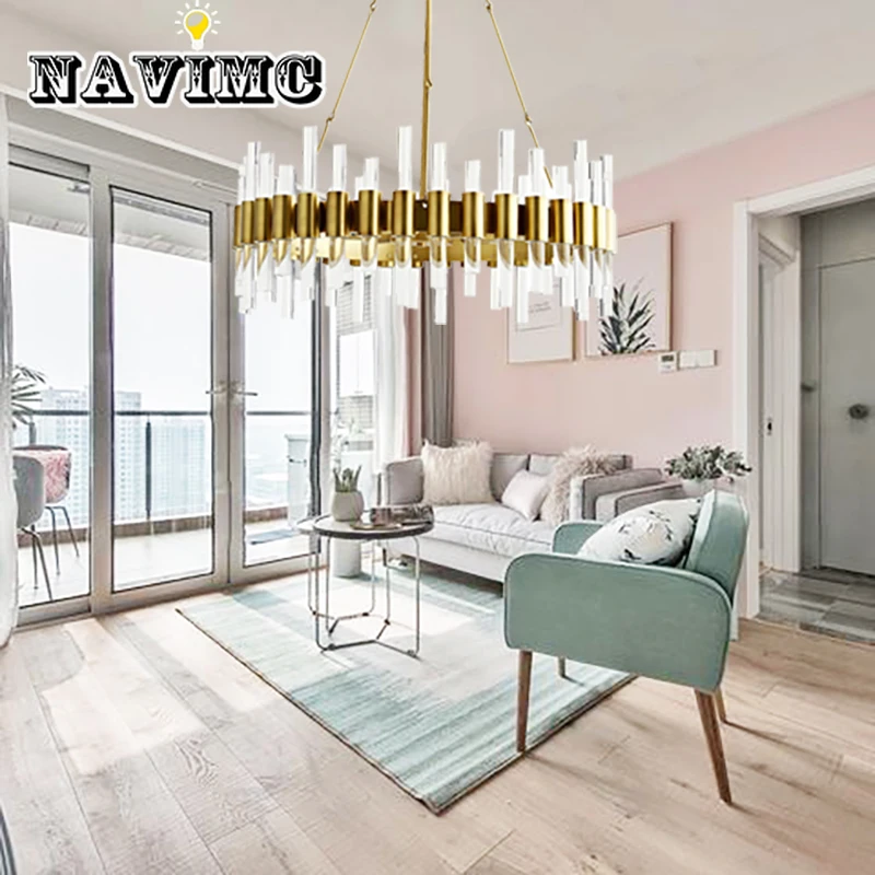 Creative Personality Simple Round Glass LED Decoration Chandelier