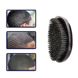 360 Wave Brush For Men Facial Hair Cleaning Brush Wild Boar Bristle Hair Scalp Massage Comb Hairbrush Styling Tools
