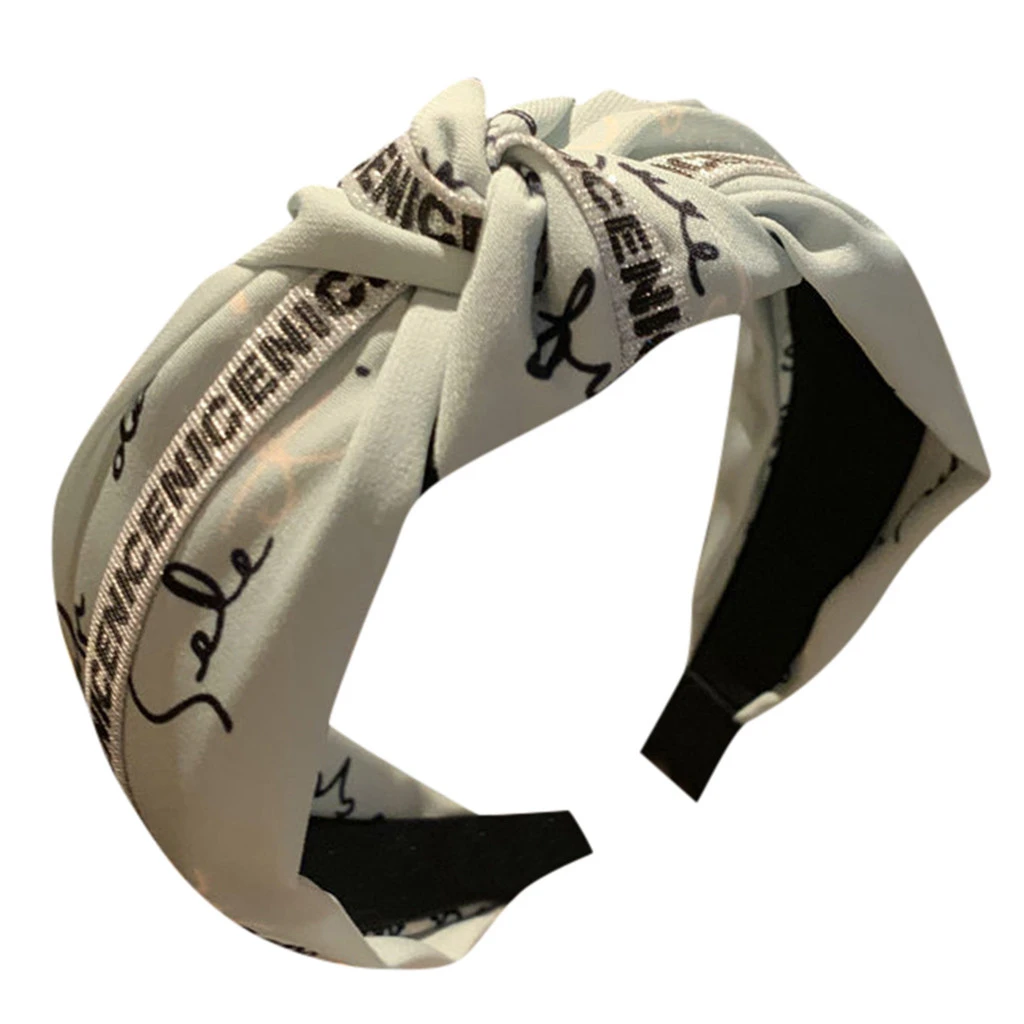 2019 New Women Bowknot Elastic Fabric Headband Cross Knotted Hair Band Adult Pattern Head Hoop Lady Hair Accessories 903
