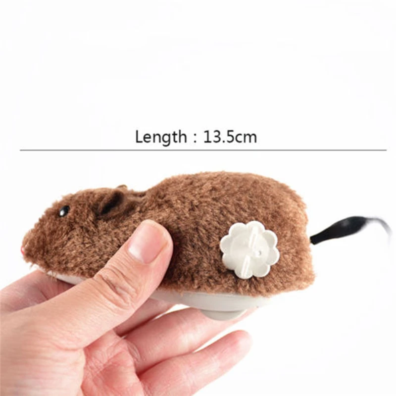 2020 New Interactive Toys Funny Clockwork Spring Power Plush Mouse Toy Cat Dog Playing Toy Mechanical Motion Rat Pet Accessories