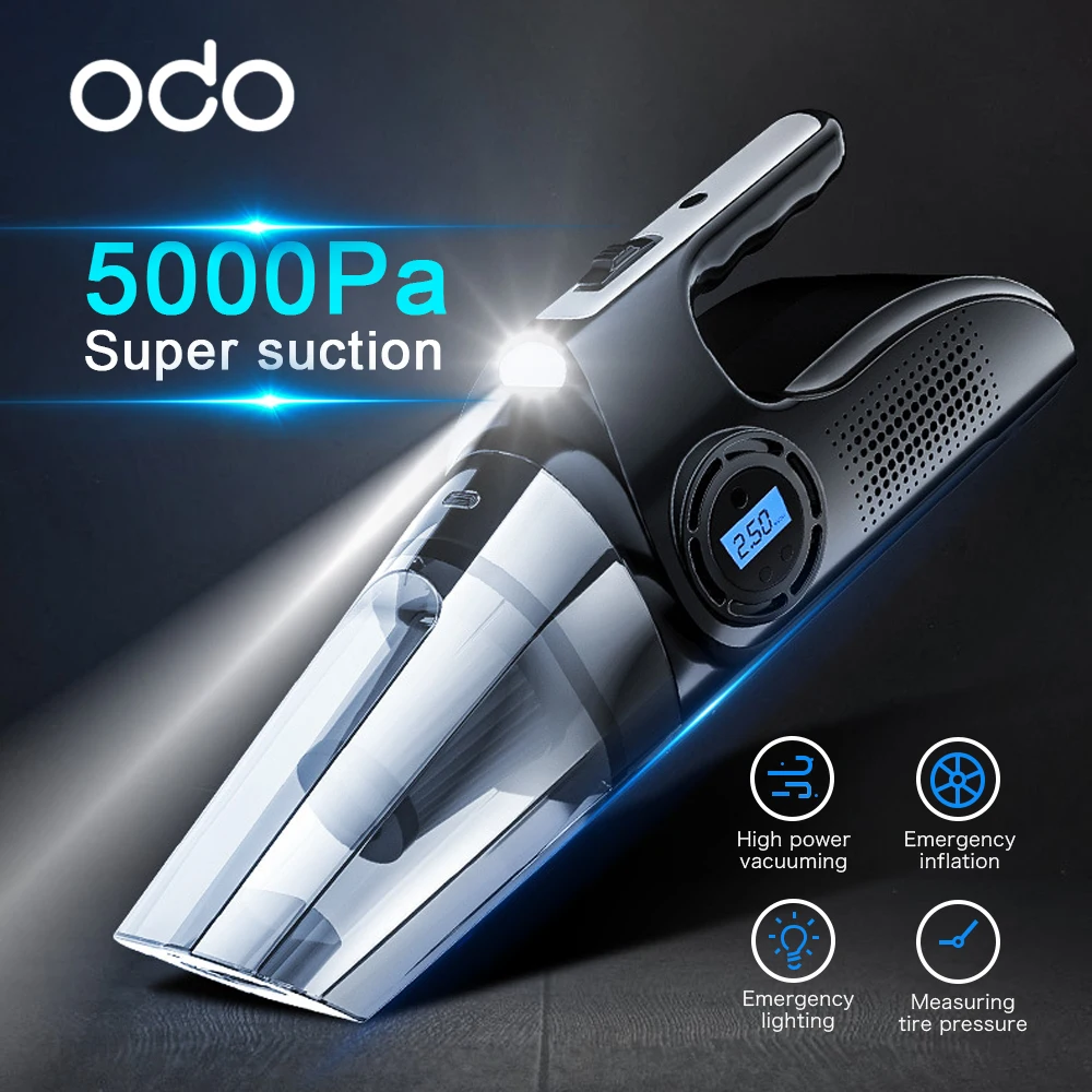 

4 in 1 Digital Display Multifunctional Car Vacuum Cleaner Portable Handheld Auto Vacuum Cleaner Robot Inflatable Pump Compressor