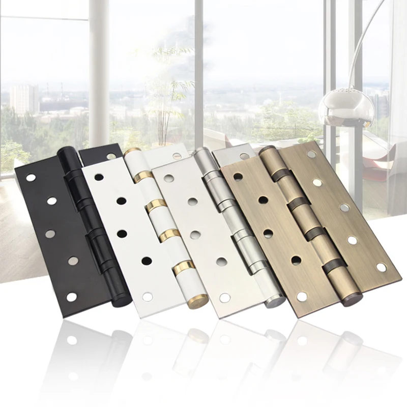 2PCS Antique Stainless Steel Door Hinge Wood Doors Household Furniture Home Hardware Ball Bearing Flush Door Hinges Mute Bearing