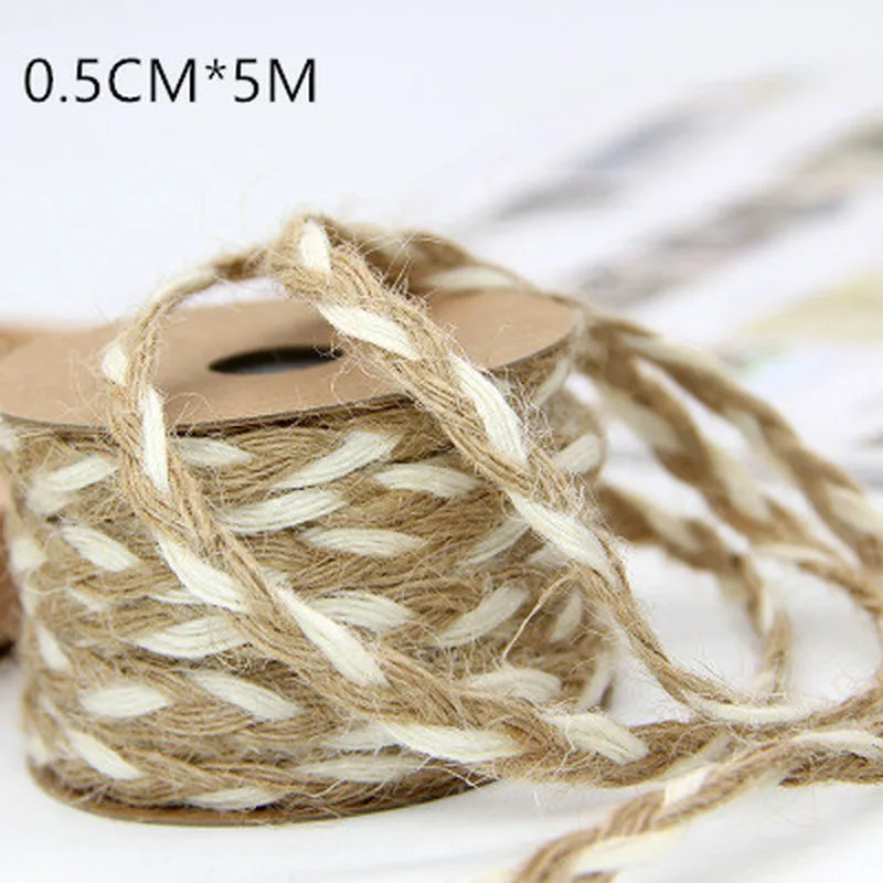 5 м DIY Ремесло винтажный натуральный Hessian джутовый шпагат веревка Свадебная вечеринка Мешковина Лента Декор для дома катушка фестиваль Скрапбукинг