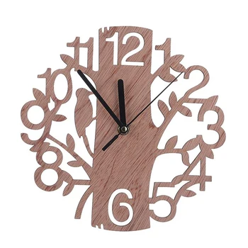

Creative Tree Shaped Wooden Wall Clock House Living Room Decoration