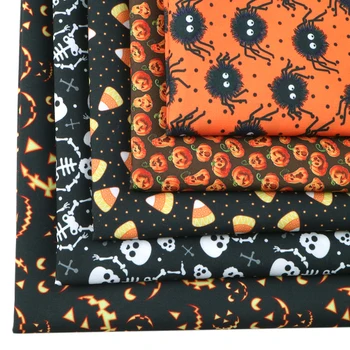 

David accessories 50*140cm 5 style/set Halloween Polyester Cotton Fabic Set for Tissue Kids Needlework DIY,c12277