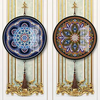 

1/2pcs Fine DIY Embroidery Mosaic Painting Home Pendants Diamond Painting Special Shape Drill Mandala Mural Home Decor Gift