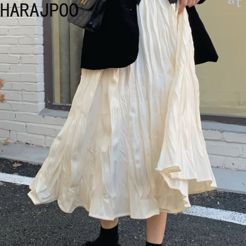 Женская юбка Harajpoo весна-осень 2022 новая плиссированная средней длины с высокой
