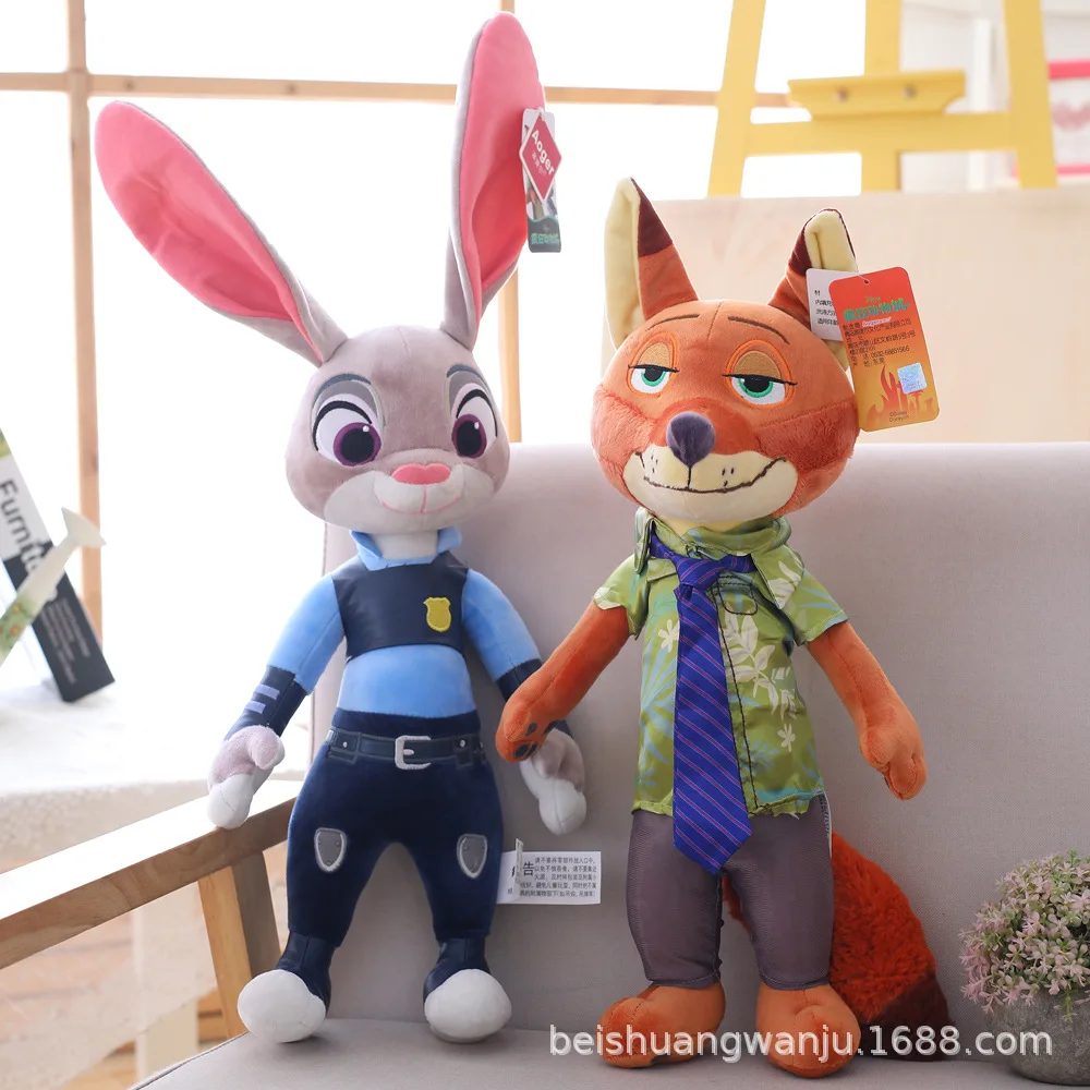 

55CM Disney Zootopia Zootropolis Pixar Plush Toy Fox Nick Rabbit Judy Cosplay Plush Filling Anime Action Figure Toy for Children