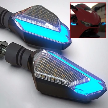 

2Pcs 12V Motorcycle LED Turn Signal Light Blue+Yellow DRL Daytime Running Light Motorbike Signal Lamp Accessories Universal