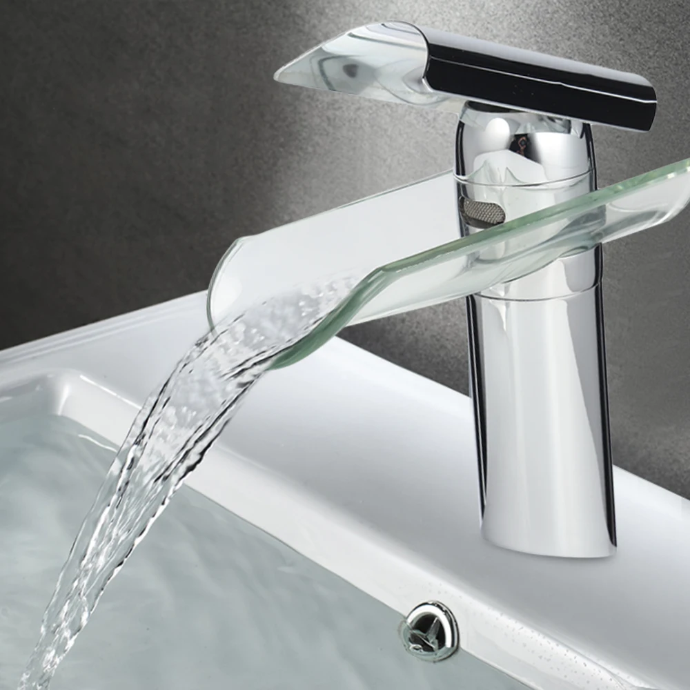 

New Tile Type Stainless Steel Household Bathroom Waterfall Faucet Kitchen Faucet Single Handle Basin Mixer Tap