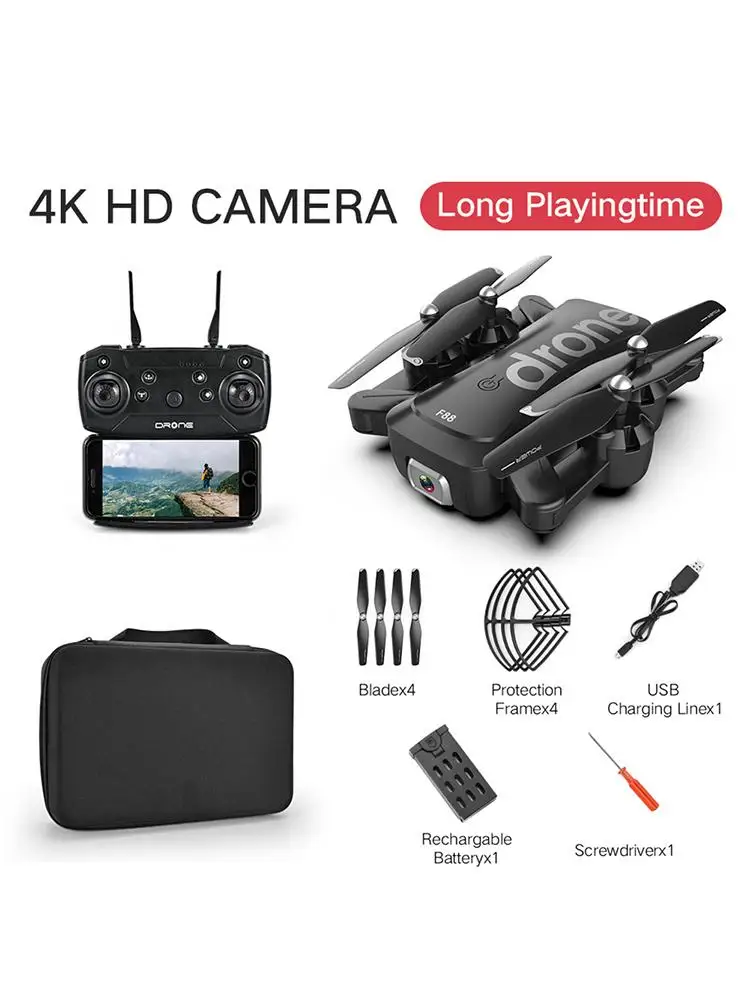 F88 Drone Folding HD Aerial Photography 4K Pixel Remote Control Dual Camera Altitude Hold Quadcopter Toy