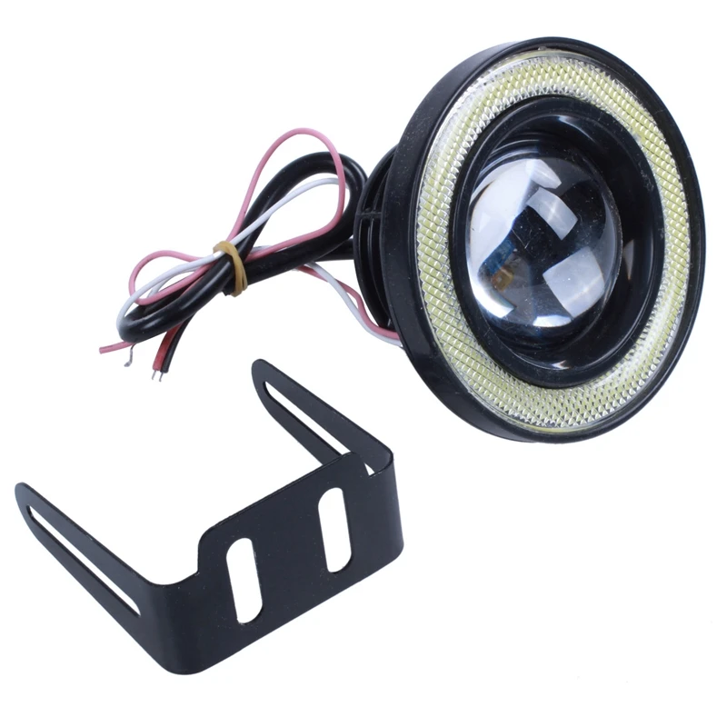 2Pcs Car Universal 3.5 Inch Cob Angel Eye Fog Lights Headlights Running Lights