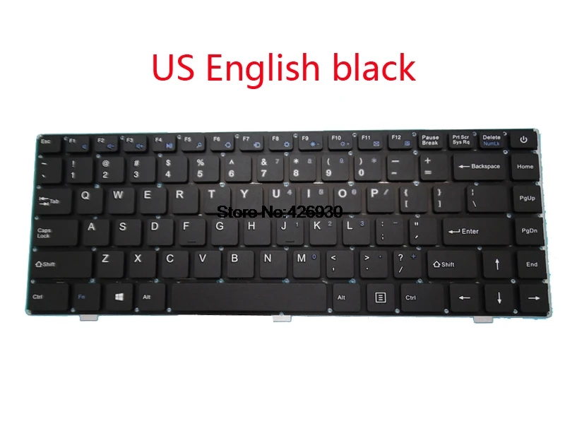 US black Ноутбук US RU Клавиатура для chuwi для LapBook CWI539 14,1 US английский RU Россия черный/серебристый/розовый без рамки Новинка - Цвет: US black