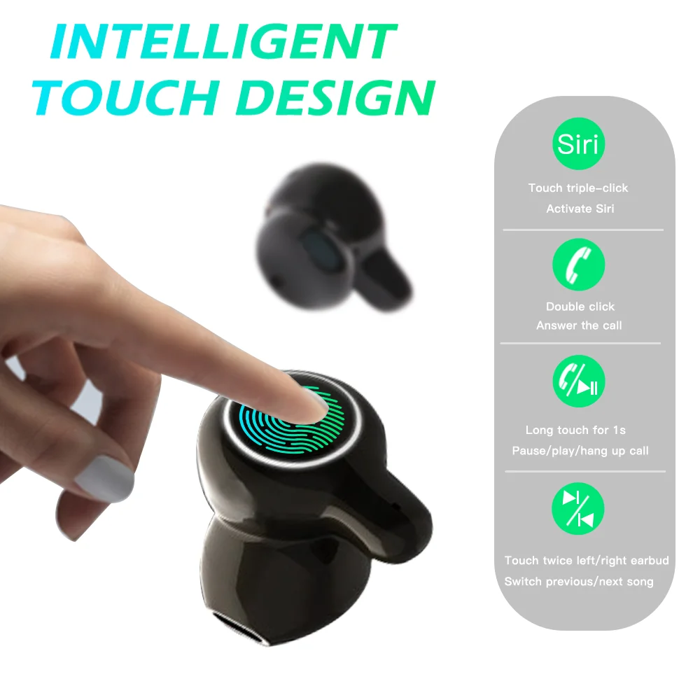Cigfun X Buds Wireless Earbuds TWS Bluetooth 5 0 Earphones 6D Stereo Touch Handsfree Headset with Mic for iphone Huawei Phone