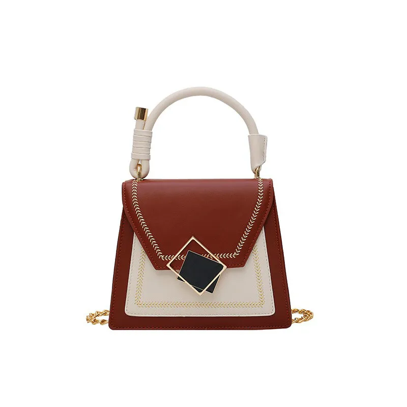 

2019 Personality Contrast Color Korean Creative Portable Trapezoid Ladies Crossbody Bag Fashionable Wild Square Ladies Handbags
