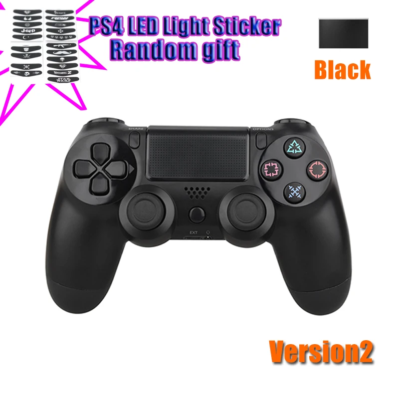 black Для PS4 контроллер беспроводной геймпад для Playstation Dualshock 4 джойстик Bluetooth геймпады V2 для PS4/PS4 Pro Silm PS3 PC Игры - Цвет: black