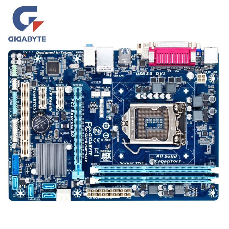 Gigabyte desktopl Материнская плата Intel B75 LGA 1155 DDR3 USB2.0 USB3.0 SATA3Intel B75 22nm материнская плата