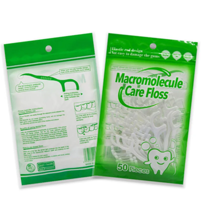 Dental Floss Flosser Picks Toothpicks Teeth Stick 50pcs Tooth Cleaning Interdental Brush