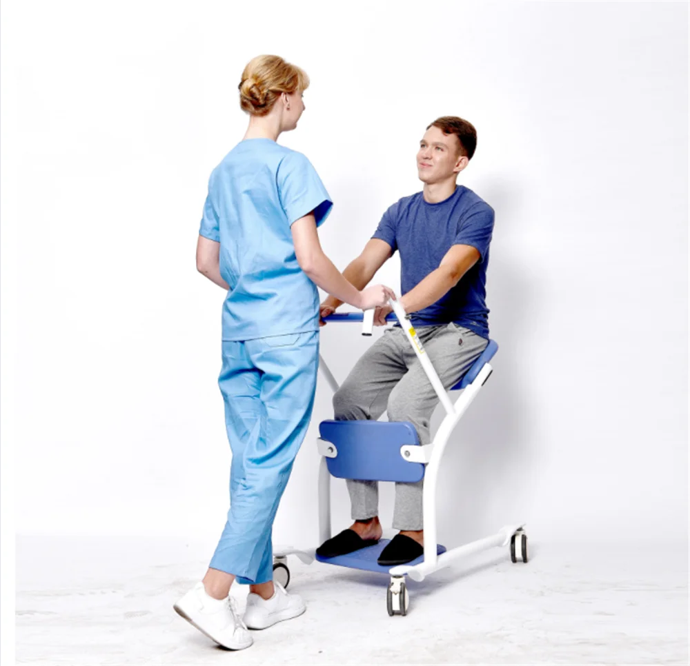 Multi-fonction patient transfert handicapé chaise bain toilette chaise  d'aisance siège hauteur réglable soins personnes âgées léger fauteuil  roulant - AliExpress