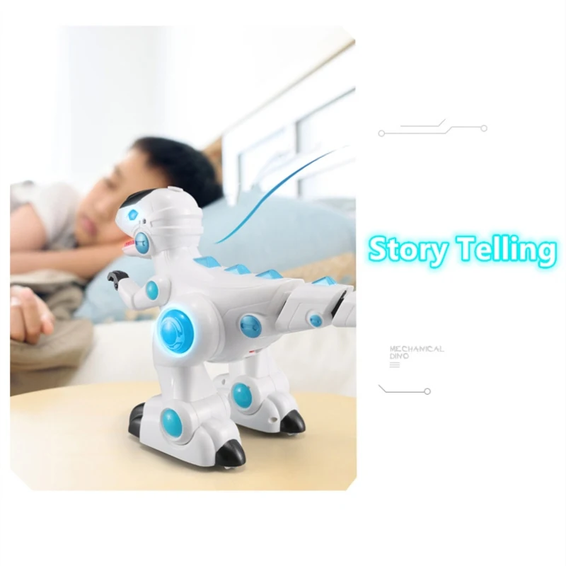 Smart Electric Programe Remote Control Dinosaur Atomization Bionic Swing Tail Sing&Dance Cool Lights Remote Control Dinosaur Toy 3