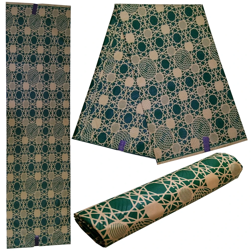 Модный дизайн африканская восковая ткань зеленая африканская Геометрическая Печать восковая ткань