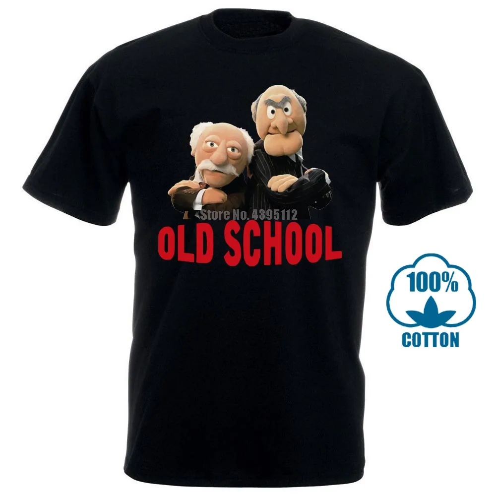 Мужская футболка Muppets Grandmasters Waldorf Statler Old School Graphic забавная футболка Новинка Женская футболка - Цвет: Черный