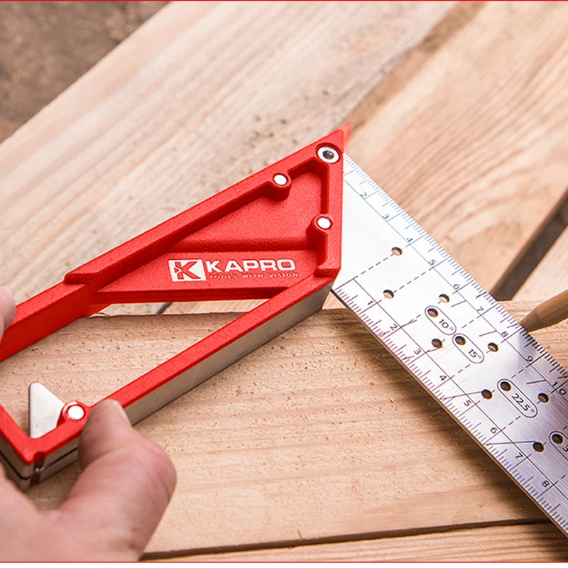 Kapro 25/30cm 스테인레스 스틸 조이너 Swanson 금속 사각형 각도 마킹 오른쪽 눈금자 Woodworker 용 목수 광장 사용해보기