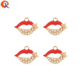 

Cordial Design 50Pcs 13*18MM Jewelry Accessories/Earring Findings/Paint Effect/Lip Shape/Hand Made/Rhinestone Charms/DIY Making