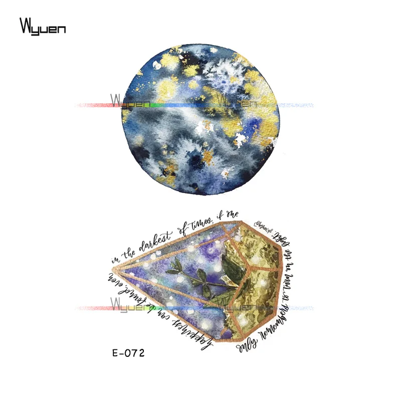 Wyuen Planet временные татуировки наклейки на боди арт карта координата пространства тату горная Вселенная водонепроницаемый поддельные татуировки E-001 - Цвет: 072