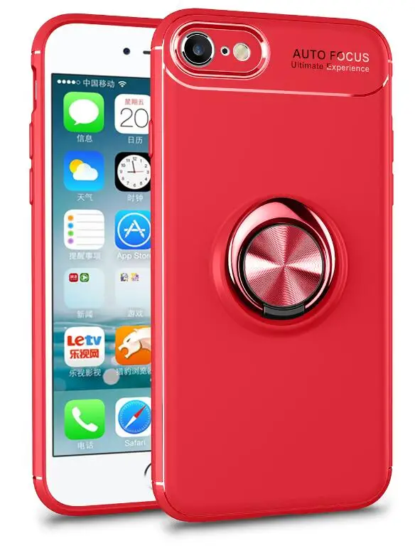 Чехол для iPhone 11 Pro XR XS 5 6 7 8 X ТПУ Скрытая подставка с автомобильным магнитом чехол для Apple iPhone 6 7 8 Plus XS MAX чехол Fundas - Цвет: Red