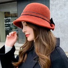

2022 Fisherman Hat Women Knitting Web Celebrity New Wool Cloth Bucket Hat Joker Japanese Pure Color POTS Hat Luxury Cashmere Hat