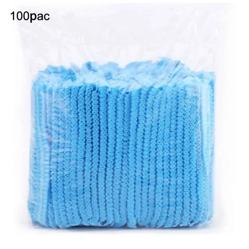

100 Disposable Caps Protective Disposable Shower Cap Headgear Hair Net Beauty Salon Spa Head Cover Hats Mop Hygiene Epidemic Cap