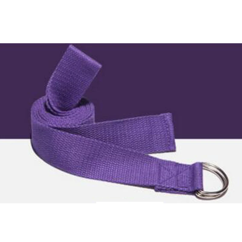 Dark Purple Эластичная лента для занятий йогой в спортзале, хлопок, 7 цветов, хлопок, здоровье и красота, 180 см, регулируемая нога, спортивные товары, спортивные d-кольца - Цвет: Dark Purple