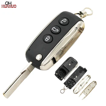 

3 Buttons Modified Folding Flip Blank Fob Key Case Remote Smart Key Shell for Bentley