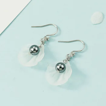 

2020 new 925 Sterling Silver White Shell Pearl Drop Earrings for Women Wedding Jewelry Gifts eh026