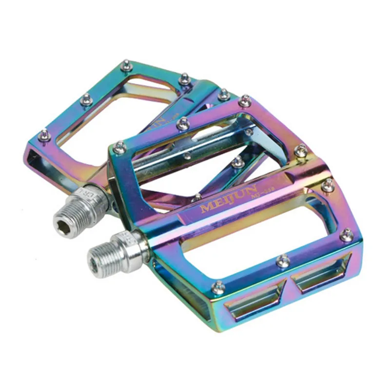 Многоцветный MTB красочные педали сверхлегкие велосипедные педали противоскользящие дорожные велосипедные педали алюминиевые педали для горного велосипеда уличные аксессуары K - Цвет: Многоцветный
