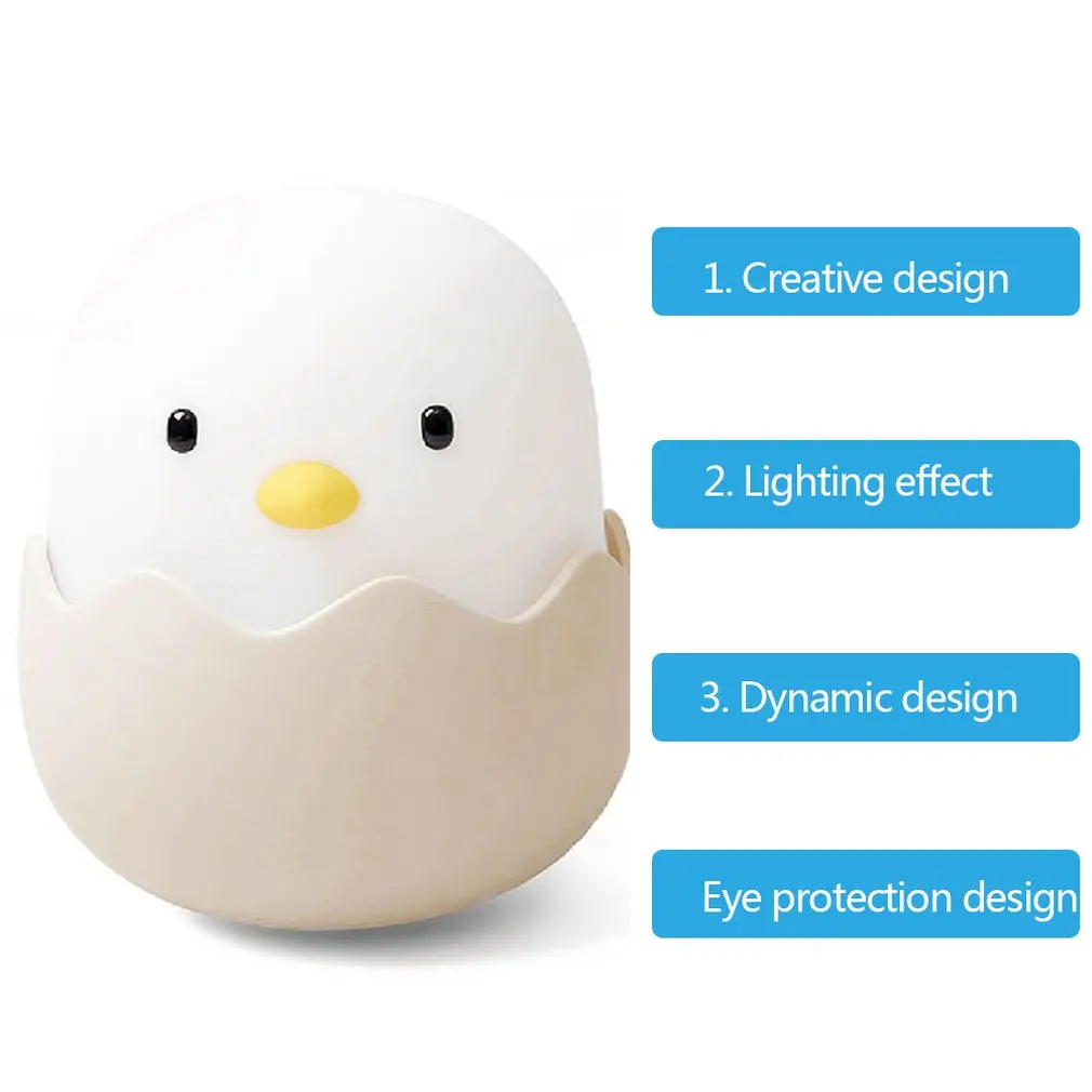Led Eggshell куриный силиконовый ночник декоративное освещение для дома креативная атмосфера огни Мода Профессиональный