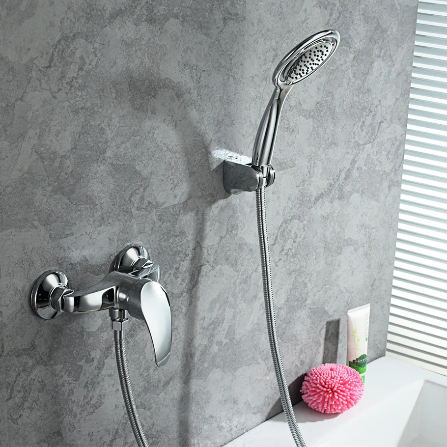 

Copper Wall Mounted Shower Head Set Simplicity Hand Shower Hot And Cold Faucet Bathtub Faucet LY1001